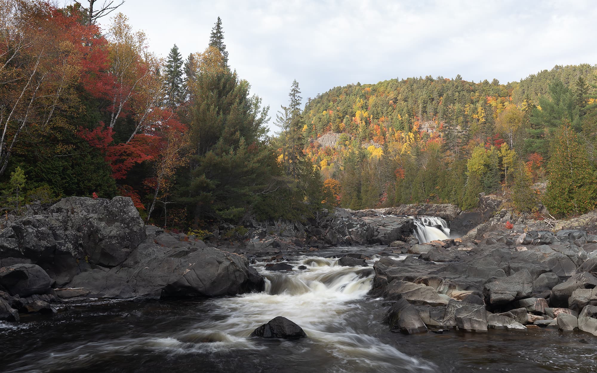 waterfall photo in Northern Ontario autumn