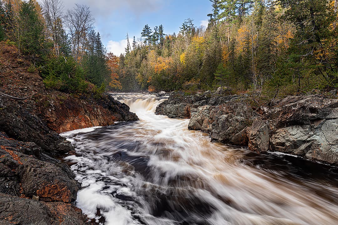 long exposure photo of waterfalls in Northern Ontario