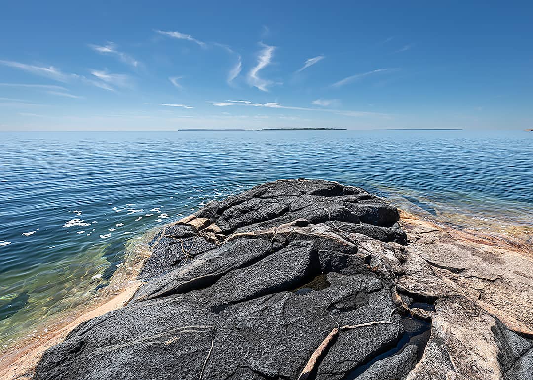 Unique rock formations on the coastal trail in Lake Superior Provincial Park